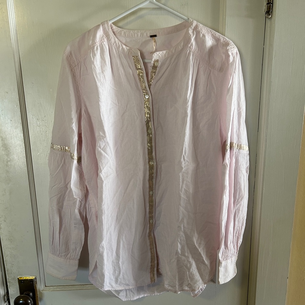 Free People oversized shirt with balloon sleeves